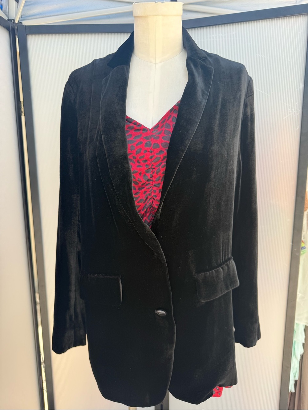 new Vince Black Velvet Blazer with Notch Collar